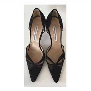 MANOLO BLAHNIK D'orsay Satin pump